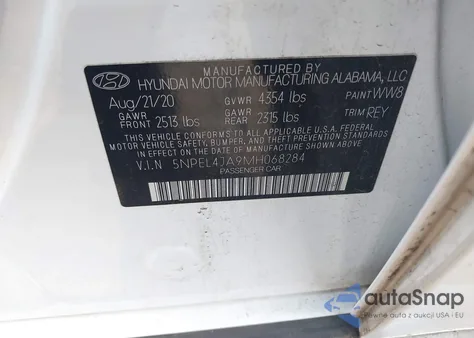 2021 Hyundai Sonata Sel from USA, damaged, VIN 5NPEL4JA9MH068284